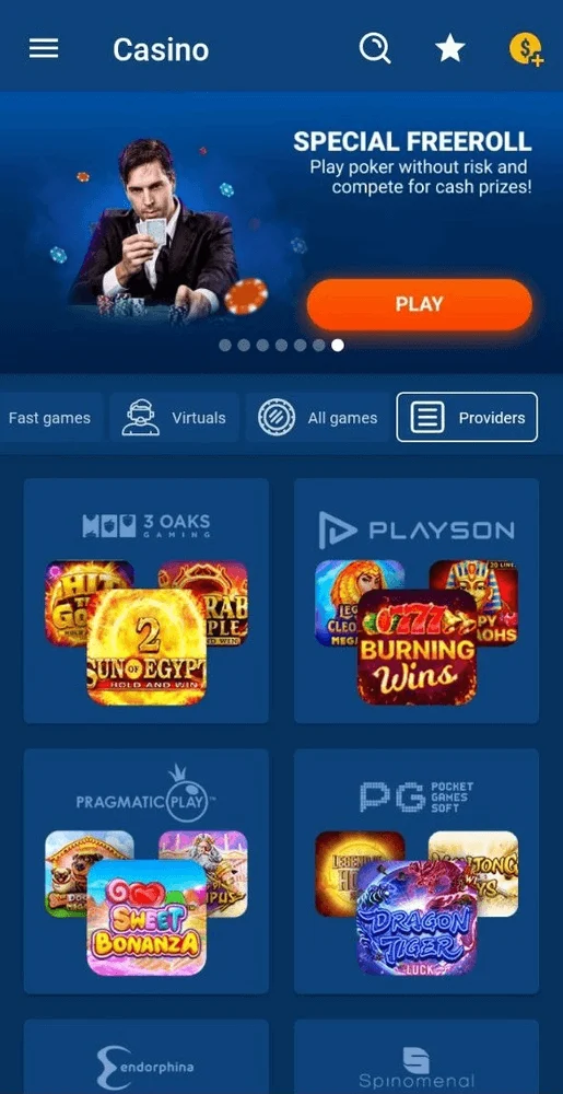 Penyedia game dan provider casino Mostbet
